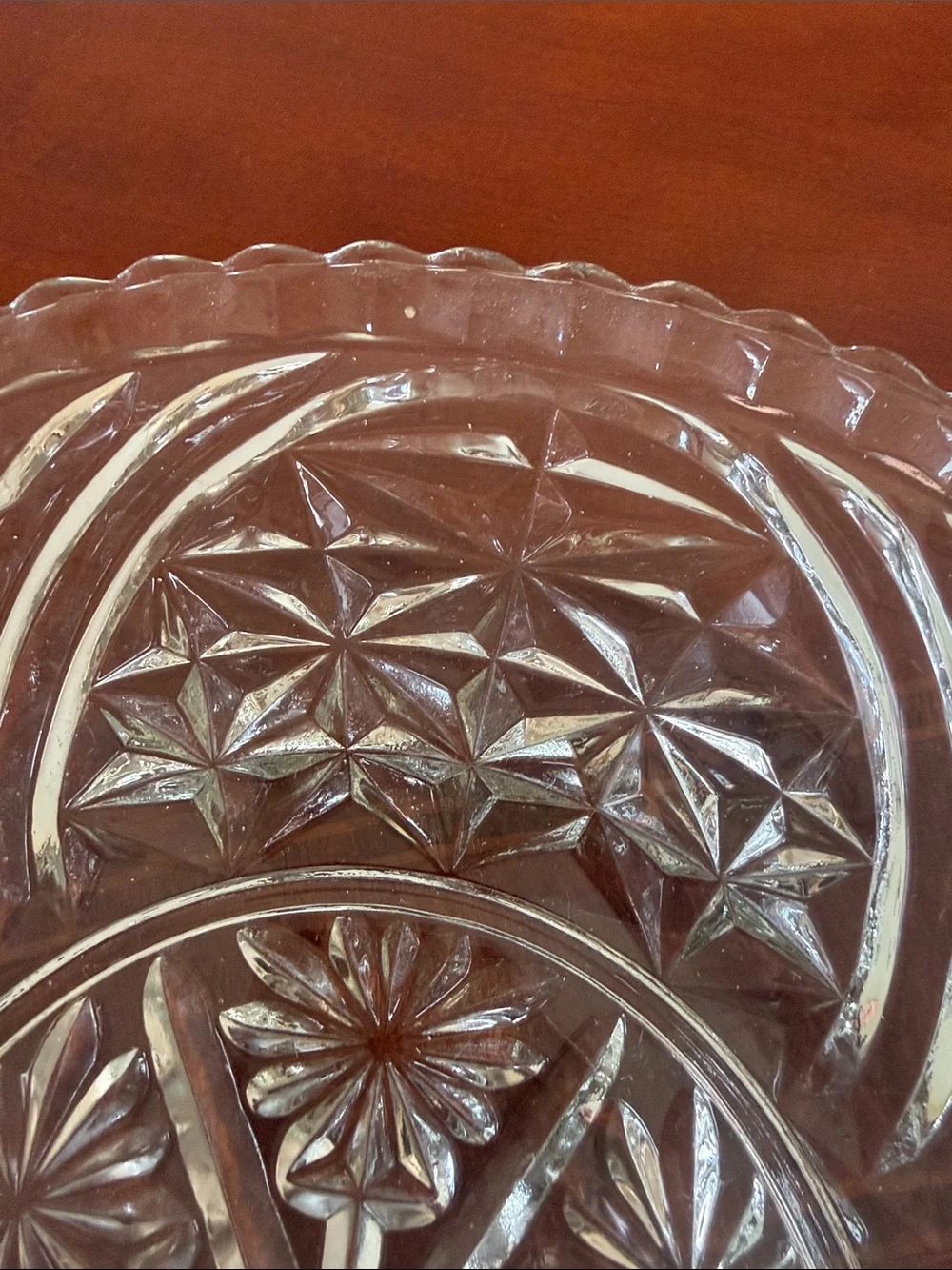 Vintage Anchor Hocking Stars & Bars pressed glass serving platter